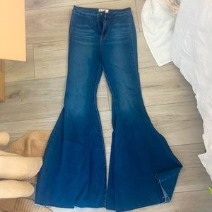 size 27 free people bell bottom flare denim